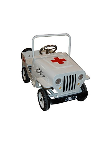 Coche a pedales Jeep Cruz Roja color blanco