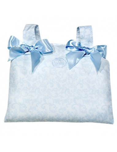 Bolsa panera coche cachemir celeste/ blanco de Muñecas Así