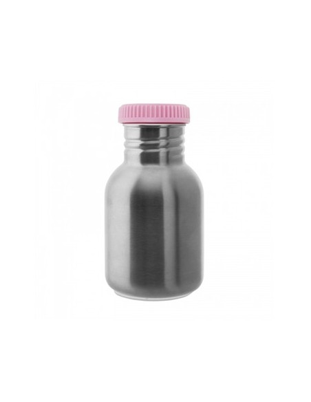 Botella térmica con funda Basic Steel rosa 500ml de Laken