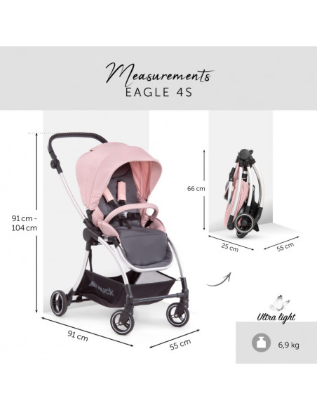 Carrito para bebé 2 en 1 Eagle 4S pink