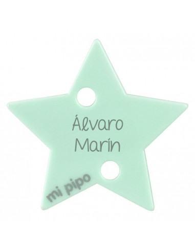 Broche-Pinza Estrella Mint Personalizado de Mi Pipo