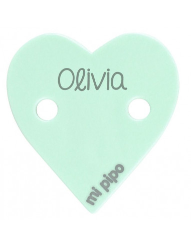 Broche-Pinza Corazón Mint Personalizado de Mi Pipo