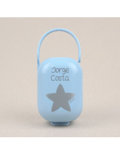 Cajita portachupete Azul Estrella Plata personalizada de Mi Pipo