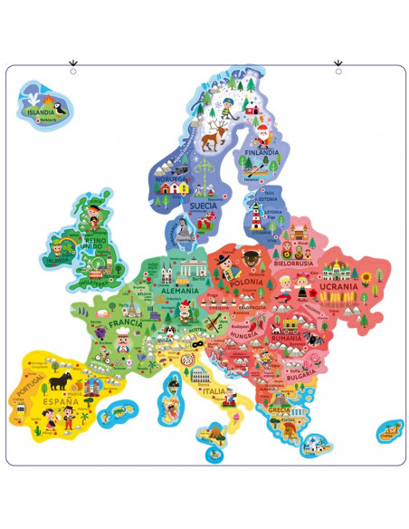 Mapa de Europa magnético e español de Janod