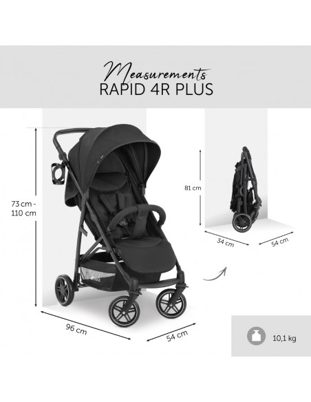 Carrito para bebé 3 en 1 Rapid 4S Plus negra