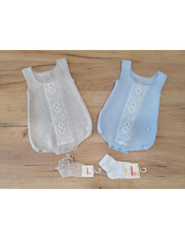 CONJUNTO 4 PIEZAS BEBE PUNTO VERANO R100172 FRESA - Tienda moda infantil  online | María Corrales