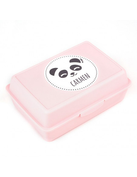 Cajita Porta Alimentos Panda Rosa personalizada Mi Pipo