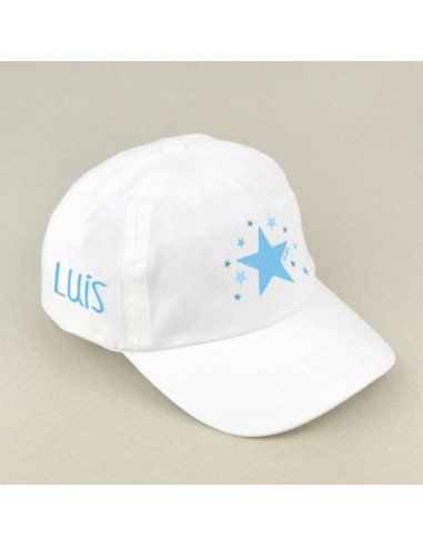 Gorra Junior Estrella Azul Blanca personalizada de Mi Pipo