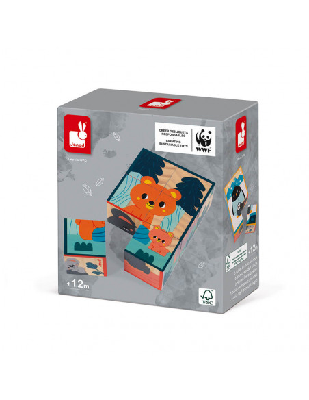 Puzle cubo de madera Animales de Janod