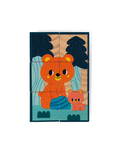 Puzle cubo de madera Animales de Janod
