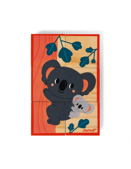 Puzle cubo de madera Animales de Janod