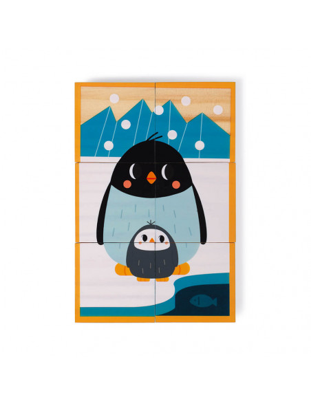 Puzle cubo de madera Animales de Janod