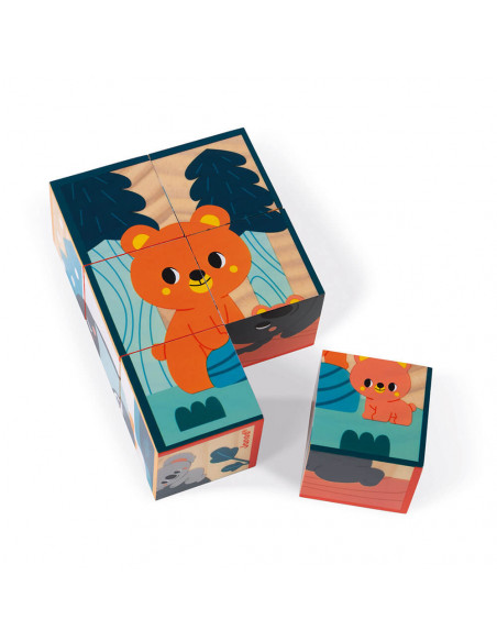 Puzle cubo de madera Animales de Janod