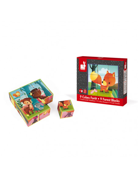 Puzle cubo de cartón Kubikid Animales del bosque de Janod