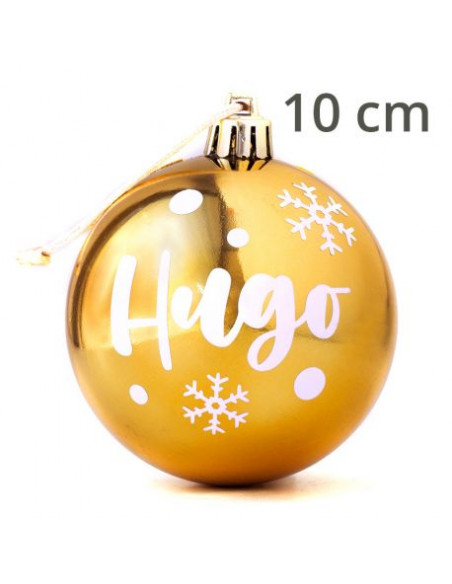 Bola Navidad Dorado Brillo personalizada de Mi Pipo 10 cm