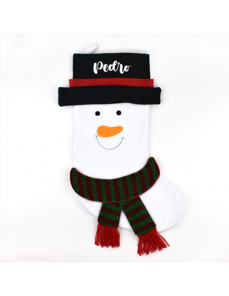 Calcetín Premium Navidad muñeco de nieve personalizado de Mi Pipo