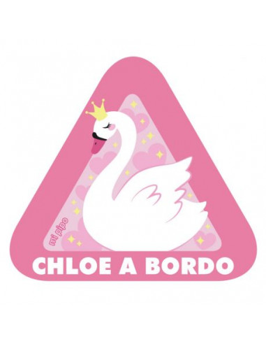 Adhesivo Bebé a bordo Cisne para coche personalizado de Mi Pipo