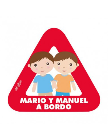 Adhesivo para coche Bebé a bordo Niños gemelos personalizado Mi Pipo