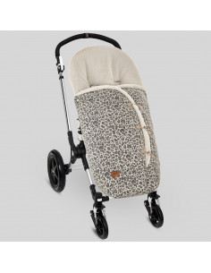 Saco de coche o capazo Universal en pique y plumeti Rosa Reversible -  Textil Bebé