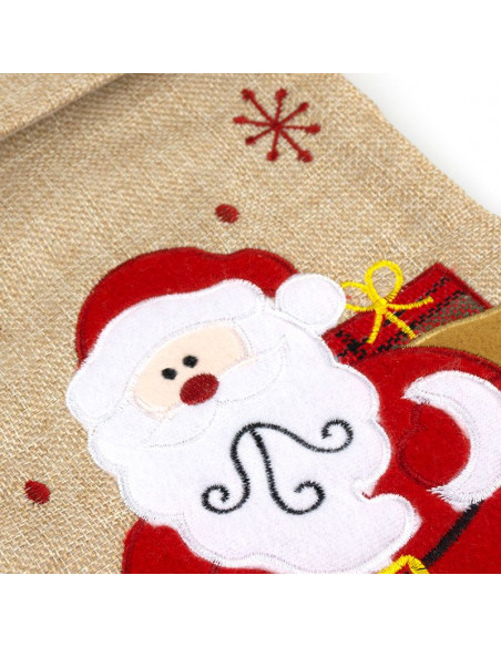 Calcetín Premium Yute Navidad Papá Noel personalizado de Mi Pipo