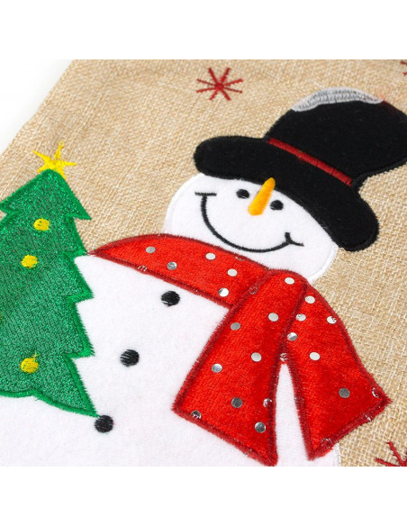 Calcetín Premium Yute Navidad Muñeco Nieve personalizado de Mi Pipo