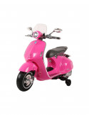Vespa Eléctrica Para Niños De 3 A 6 Años – Moto Infantil Con Luces LED, Marcha Adelante/Reversa Y Almacenaje, Velocidad Máx. 2.5 Km/h