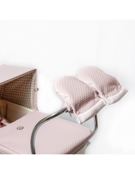 Manoplas rosa empolvado para carrito de muñecas de Bebelux