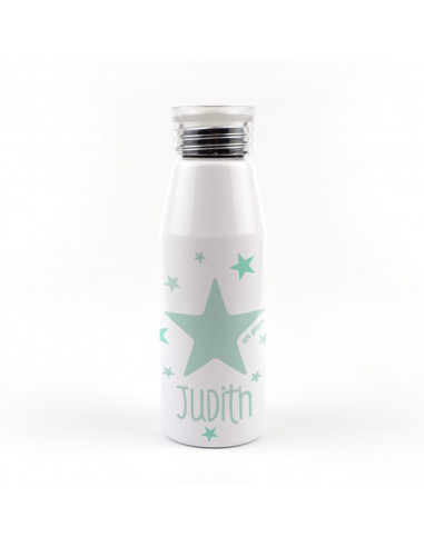 Botella Aluminio Estrella verde Soft 500ml Personalizada de Mi Pipo