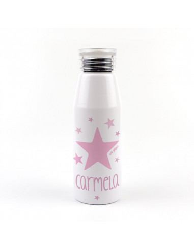 Botella Aluminio Estrella rosa Soft 500ml Personalizada de Mi Pipo