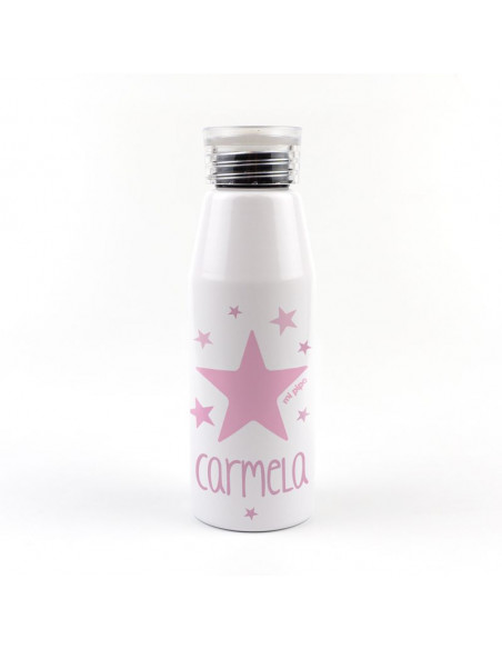 Botella Aluminio Estrella rosa Soft 500ml Personalizada de Mi Pipo