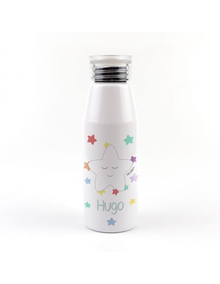 Botella Aluminio Estrella sonrisa Soft 500ml Personalizada de Mi Pipo