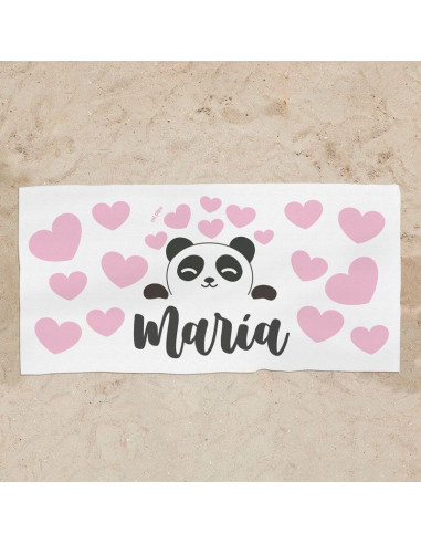 Toalla de baño Premium Panda Rosa Personalizada de Mi Pipo