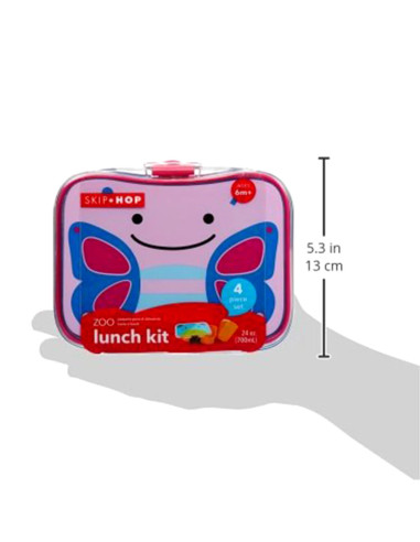 Skip Hop Zoo Butterfly - Fiambrera y recipiente interior con tapa