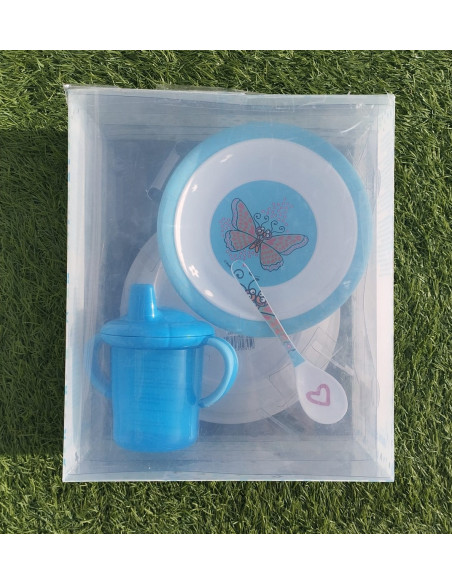 Vajilla melanina con taza Mariposas Kukuxumusu de Laken