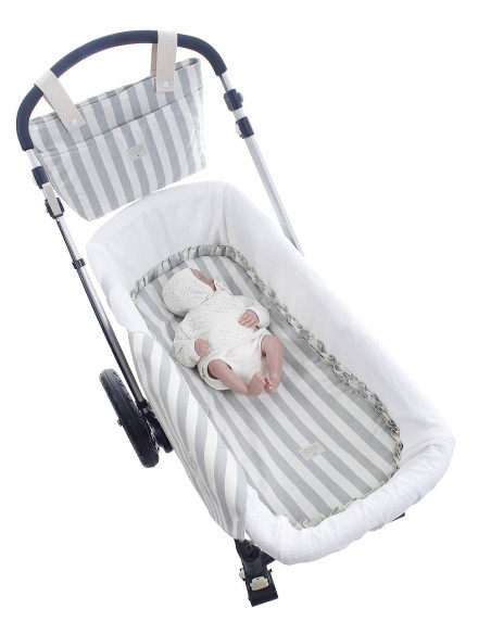 Pack Bajera capazo interior y muselina Raya de Uzturre