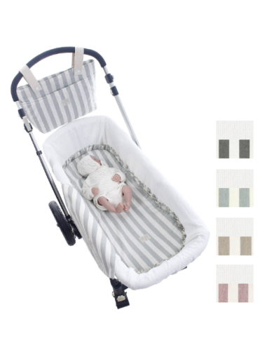 Pack Bajera capazo interior y muselina Raya de Uzturre