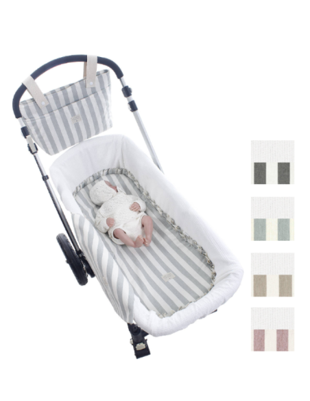 Pack Bajera capazo interior y muselina Raya de Uzturre